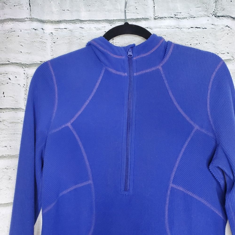 Zella ribbed half zip hooded jacket blue size medium - Picture 8 of 8